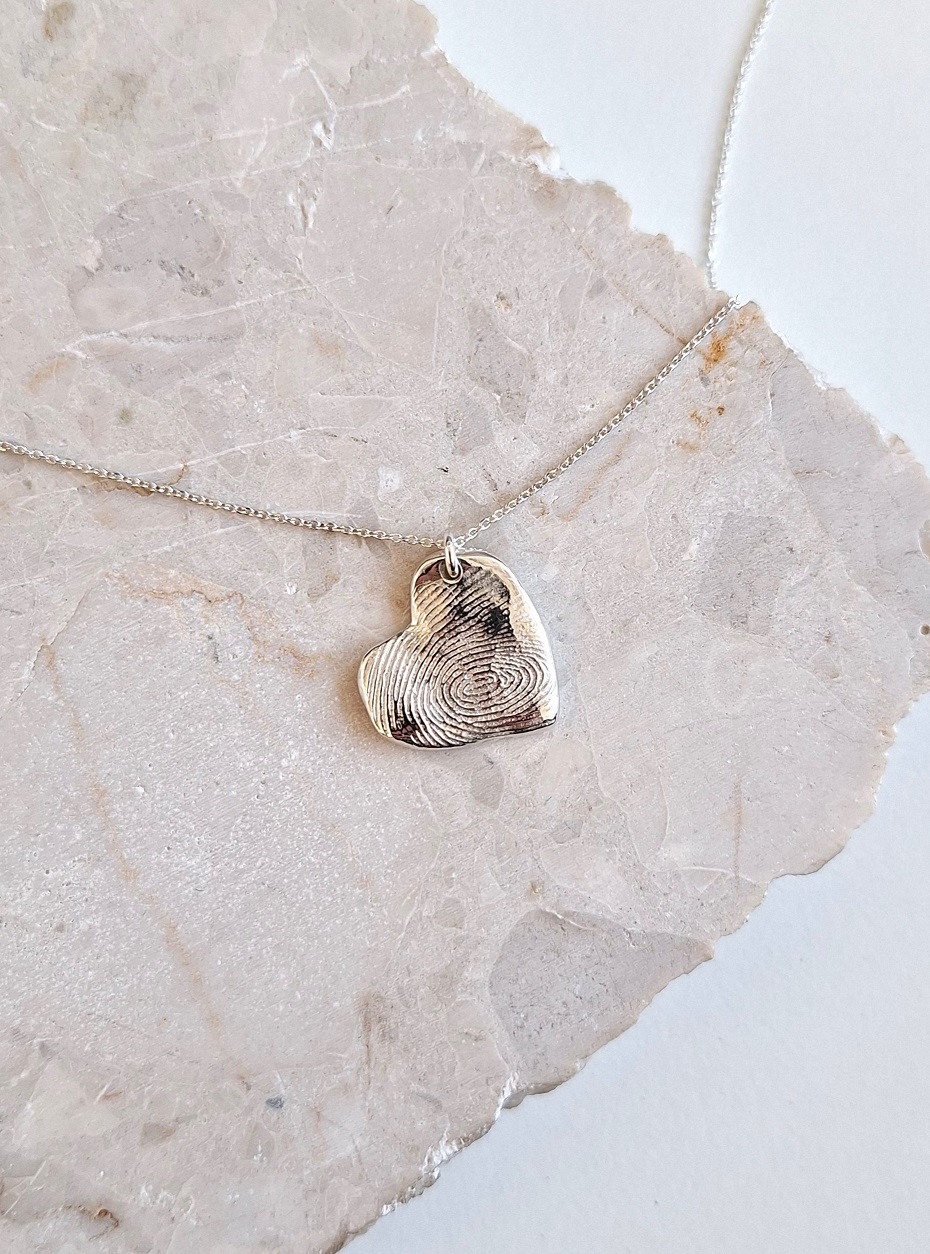 Odcisk palca naszyjnik serce prezent